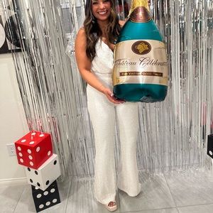 White Sequin Jumpsuit